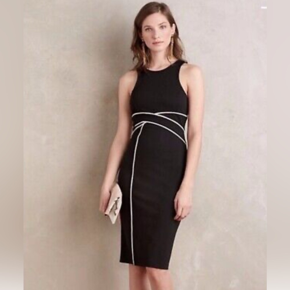 Anthropologie-Maeve Black Sleeveless Sheath Dress